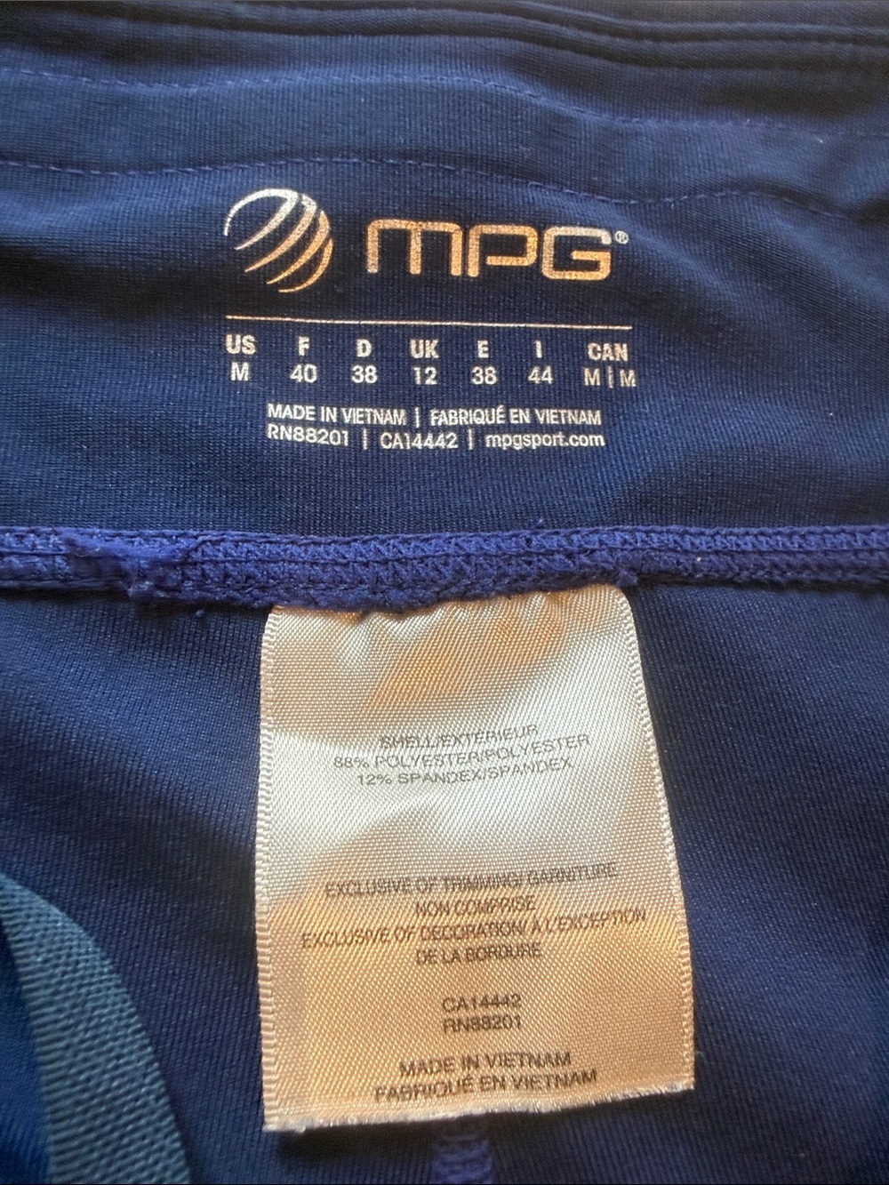 MPG Performance Tech Outdoor Hiking Compression Leggings, Royal Blue, Size M - Picture 3 of 11